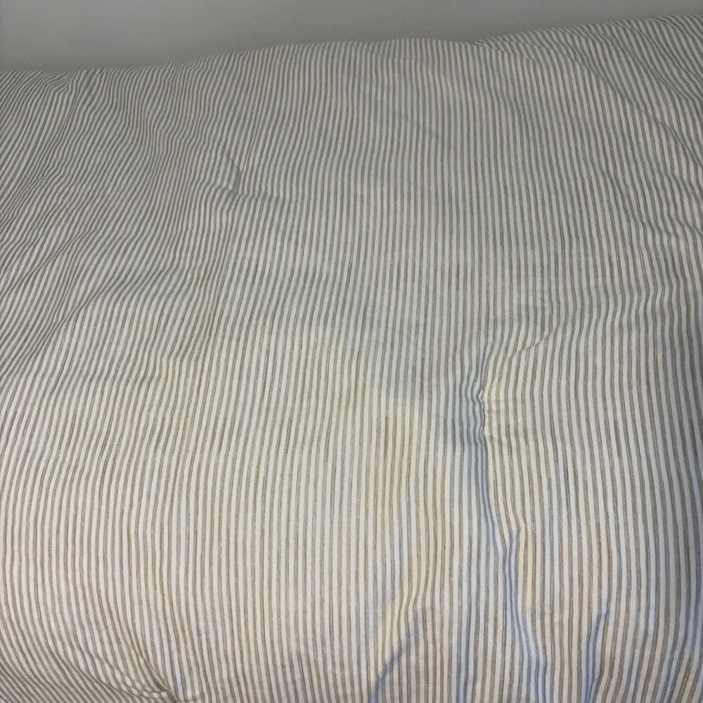Tommy‎ Bahama Home King Comforter Tan White Striped Coastal Bedding 108x90